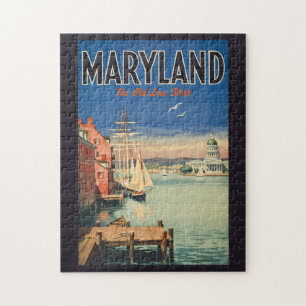 Quebra-cabeça Ilustração Pintura de Viagem de Annapolis Maryland