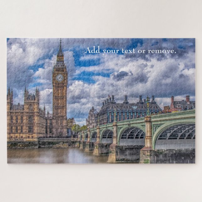 Quebra-cabeça Ilustração: Ponte Big Ben & Westminster, Londres (Horizontal)