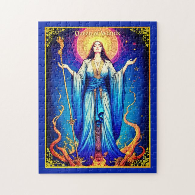 Quebra-cabeça Ilustração Tarot Card, Rainha de Wands (Vertical)