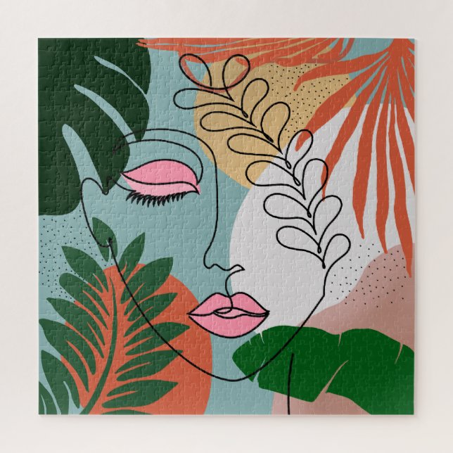 Quebra-cabeça Ilustração tropical de Boho Natural (Vertical)