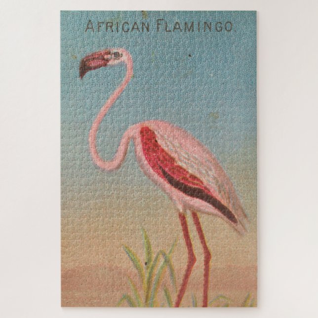 Quebra-cabeça Ilustração Vintage Pink Flamingo (1889) (Vertical)