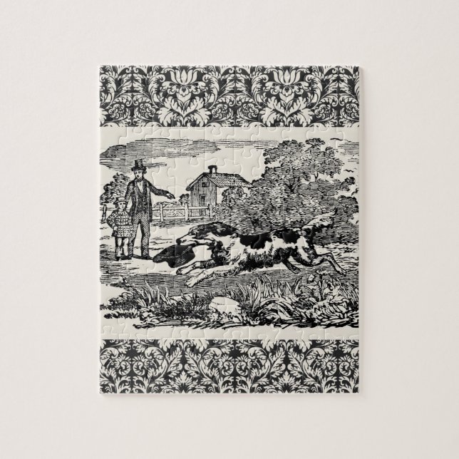 Quebra-cabeça Ilustração vitoriana de arte de animal de estimaçã (Vertical)