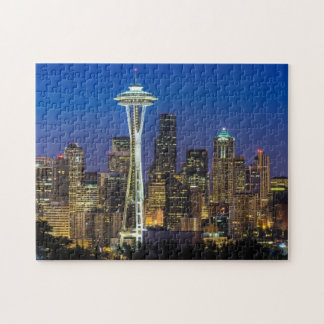 Quebra-cabeça Imagem da skyline de Seattle em horas de manhã