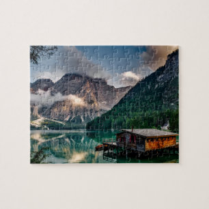 Quebra-cabeça Imagem de Paisagem do Lago de Montanhas Italianas