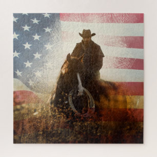 Quebra-cabeça Imagem do cowboy do Dia da Independência.
