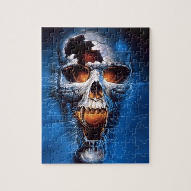 Quebra-cabeça Imagem do crânio do fogo do perigo (Vertical)