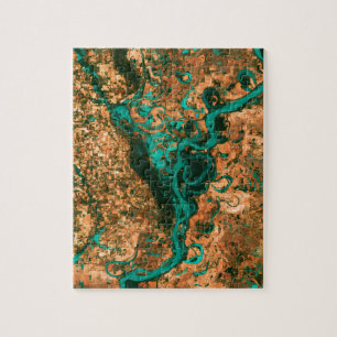 Quebra-cabeça Imagem Meandering do satélite de Mississippi