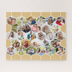 Quebra-cabeça Imagem Personalizada de Colagem de Fotos em Honeyc