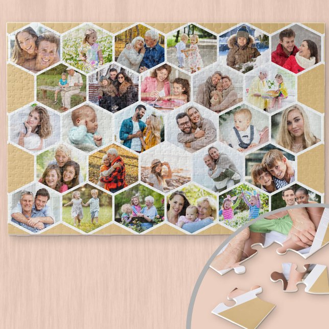 Quebra-cabeça Imagem Personalizada de Colagem de Fotos em Honeyc (Criador carregado)