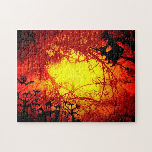 Quebra-cabeça impossível - Tema do Dia das Bruxas (Horizontal)