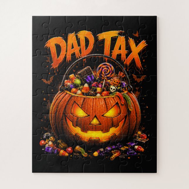 Quebra-cabeça Imposto de Pai Engraçado de Halloween Abóbora (Vertical)