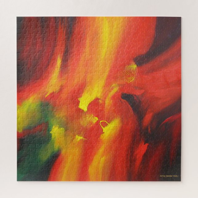 Quebra-cabeça Impressão Abstrato a cores moderna (Vertical)