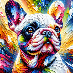 Quebra-cabeça Impressão Acrílica Branca de Bulldog Francês   Col