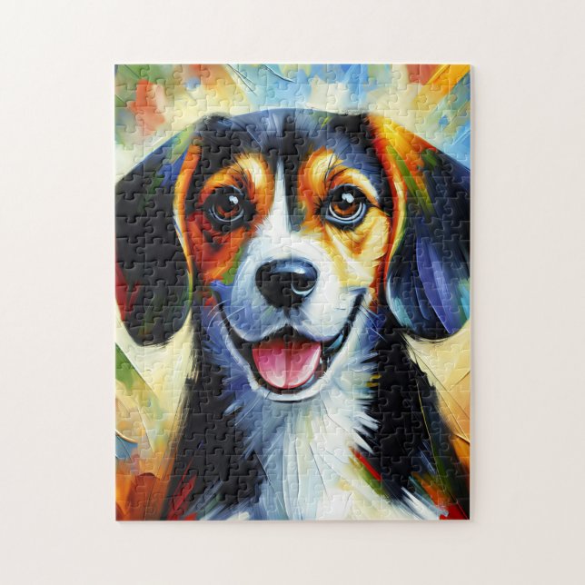 Quebra-cabeça Impressão Acrílica de Cachorro Beagle Presente par (Vertical)