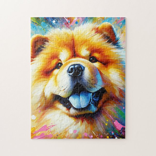 Quebra-cabeça Impressão Acrílica de Cachorro Chow Chow Presente  (Vertical)