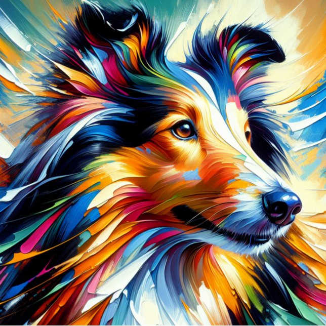 Quebra-cabeça Impressão Acrílica de Cachorro Collie | Colorida | (Criador carregado)