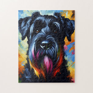 Quebra-cabeça Impressão Acrílica de Cachorro Giant Schnauzer   C