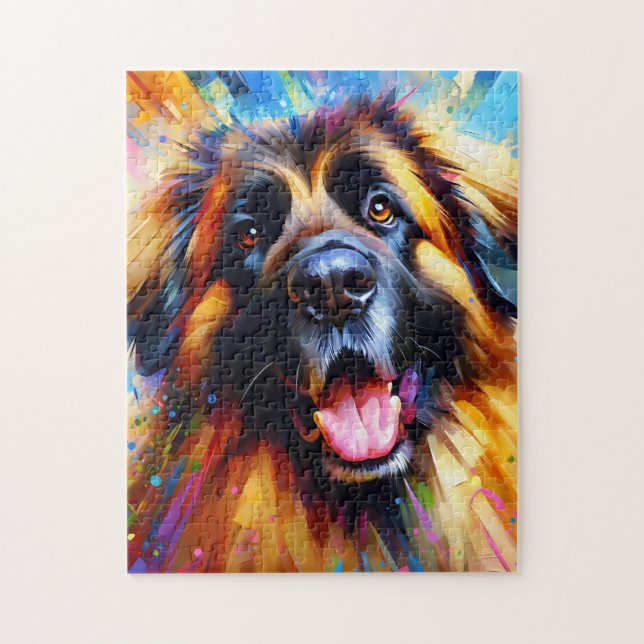 Quebra-cabeça Impressão Acrílica de Cachorro Leonberger Presente (Vertical)