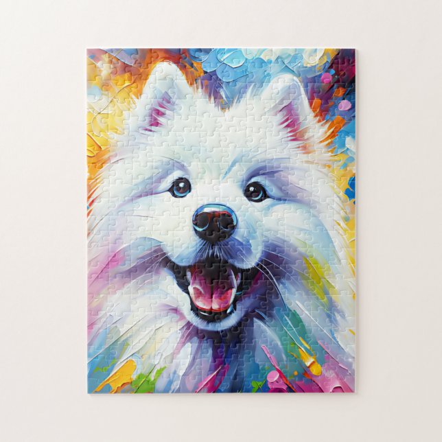 Quebra-cabeça Impressão Acrílica de Cachorro Samoyed Presente pa (Vertical)