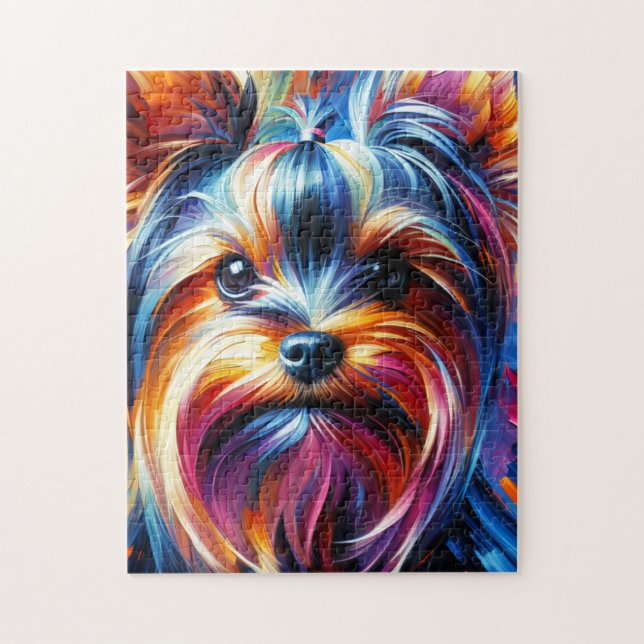 Quebra-cabeça Impressão Acrílica de Cachorro Yorkshire Terrier | (Vertical)