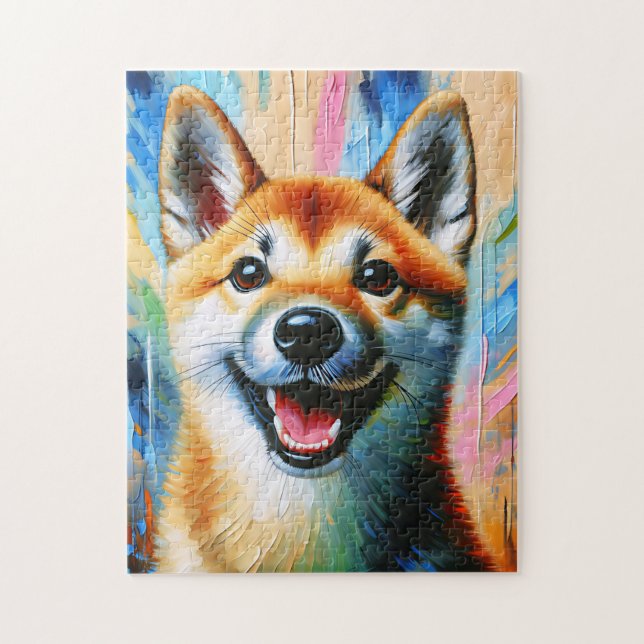 Quebra-cabeça Impressão Acrílica do Cão Jindo Coreano Presente p (Vertical)