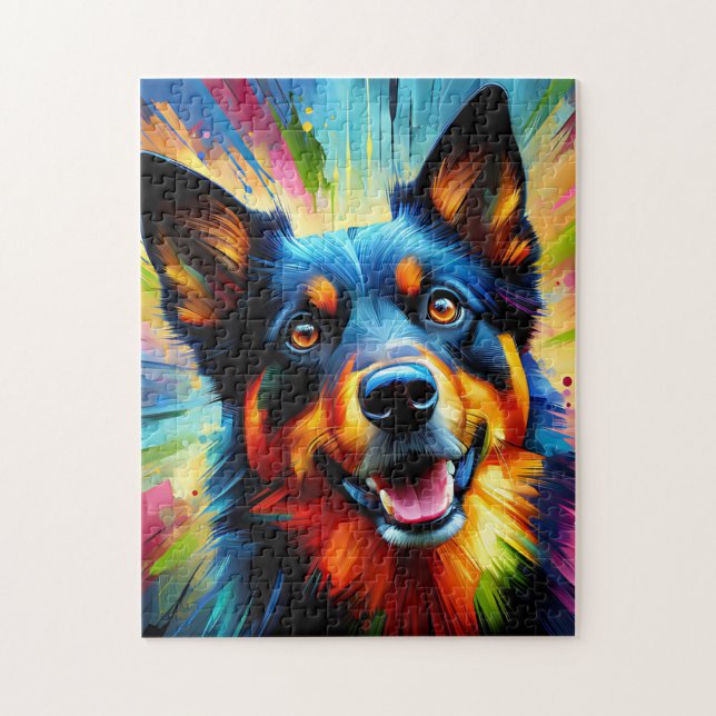 Quebra-cabeça Impressão Acrílica do Cão Kelpie Australiano | Col (Vertical)