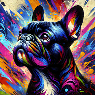 Quebra-cabeça Impressão Acrílica Preta de Bulldog Francês   Colo