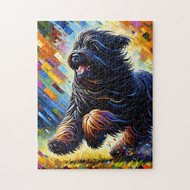 Quebra-cabeça Impressão de Arte Acrílica do Cão Briard Presente  (Vertical)