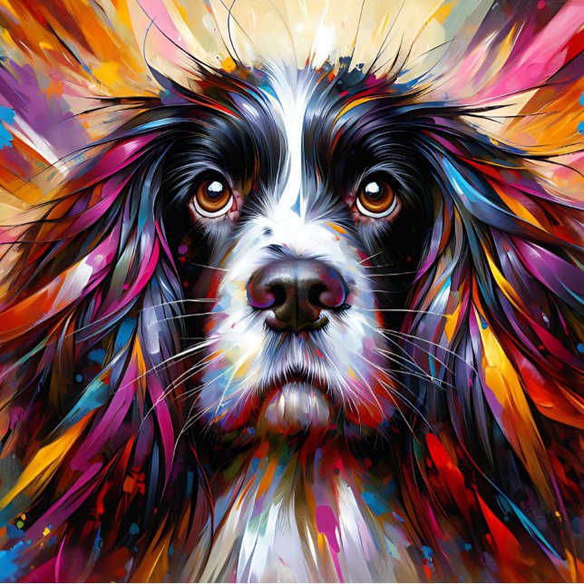 Quebra-cabeça Impressão de Arte acrílica do Cão espanhol inglês  (English Springer Spaniel Acrylic Art Print.)