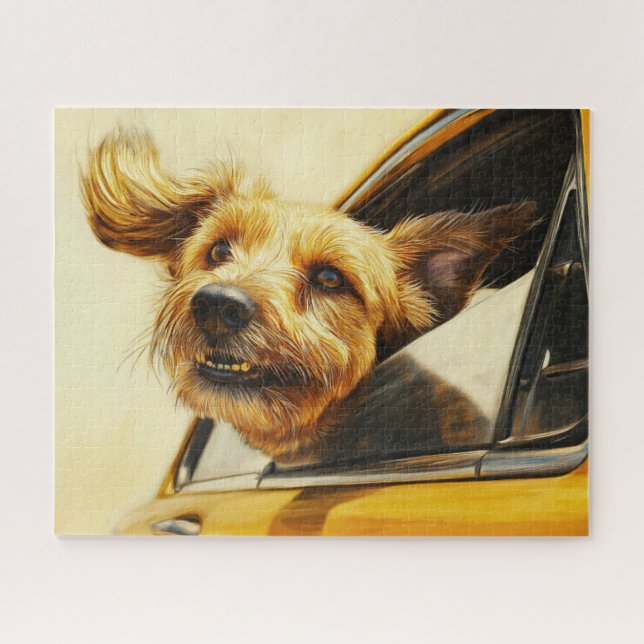 Quebra-cabeça Impressão de Arte de Cachorro Divertido se Desfrut (Horizontal)
