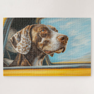 Quebra-cabeça Impressão de Arte de Cachorro Manchado em Aventura
