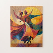 Impressão de Arte de Casal Africano Dançando