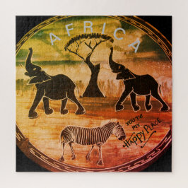 Quebra-cabeça Impressão de Arte de Elefante Africano
