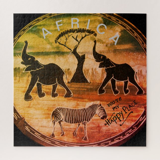 Quebra-cabeça Impressão de Arte de Elefante Africano (Vertical)