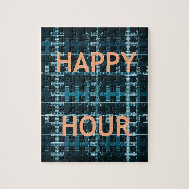 Quebra-cabeça Impressão de Arte de Vetor Azul de Texto de Hora F (Vertical)