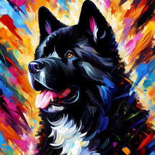 Quebra-cabeça Impressão de Arte em Acrílico de Cachorro Akita Am