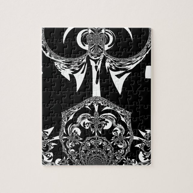 Quebra-cabeça Impressão de Arte Negra e Branca Africano (Vertical)