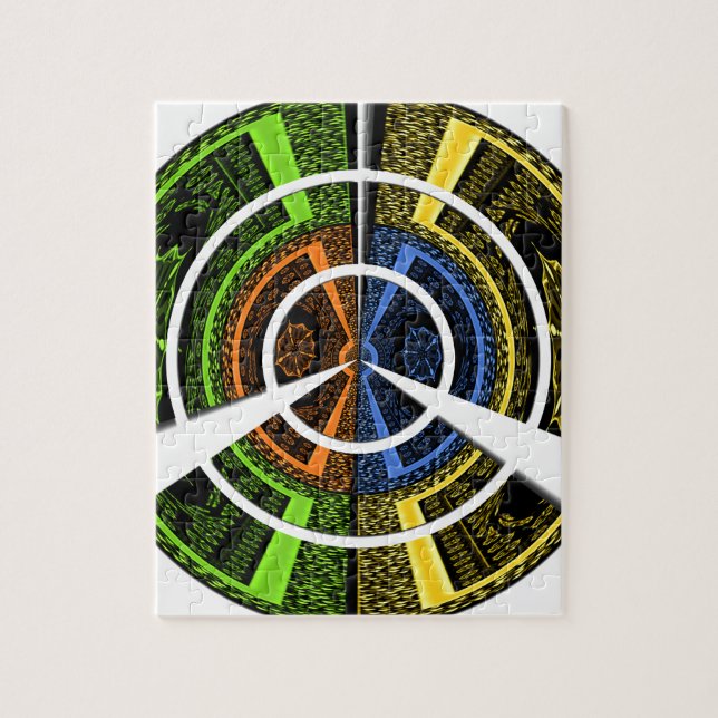 Quebra-cabeça Impressão de Arte Radial Colorida (Vertical)