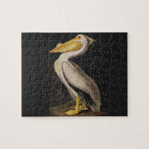 Quebra-cabeça Impressão de colheita de aves pelicanas brancas de