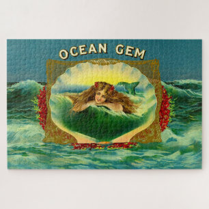 Quebra-cabeça Impressão de etiqueta de charuto de Oceano Gem