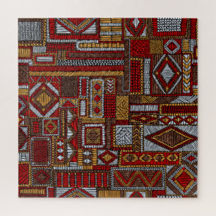 Quebra-cabeça Impressão de Étnica Bordada de Estilo de Patchwork