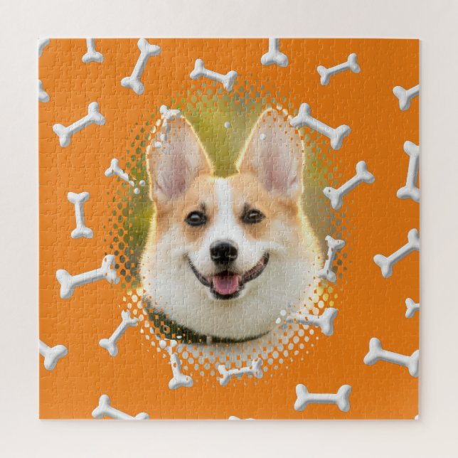 Quebra-cabeça Impressão de Frame de Cão Padrão Ósseo (Vertical)