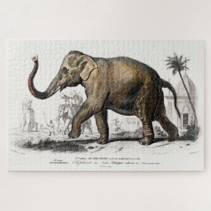 Quebra-cabeça Impressão de Ilustração de Elefante