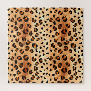 Quebra-cabeça Impressão de Leopardo Aquoso: Textura Exótica De P