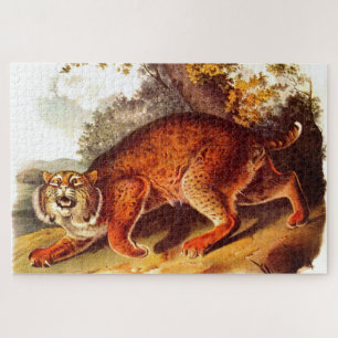 Quebra-cabeça impressão de lince do século XIX