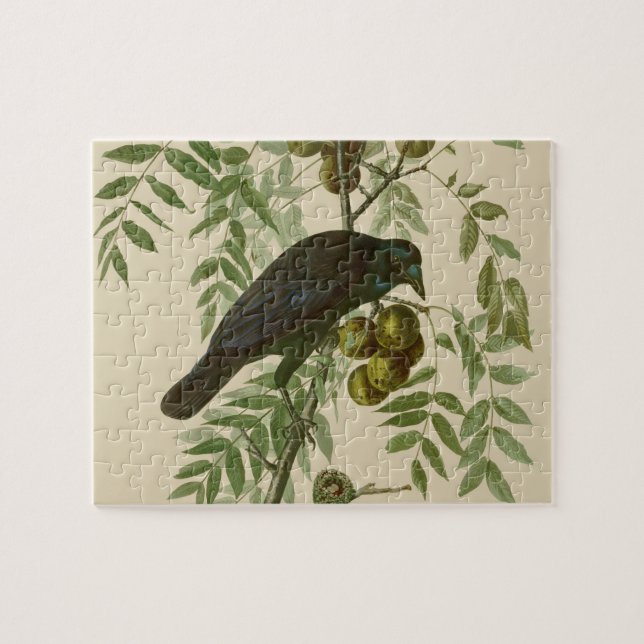 Quebra-cabeça Impressão de pássaro rouxinol-púrpura de Audubon V (Horizontal)