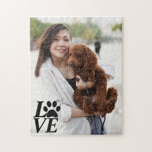 Quebra-cabeça Impressão de Pata de Amor Personalizada com Foto -