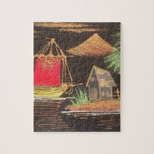 Quebra-cabeça Impressão de pintura de óleo em veleiro vermelho (Vertical)