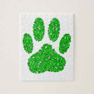 Quebra-cabeça Impressão de Pista de Cachorro Verde