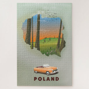 Quebra-cabeça impressão de poster de viagens ilustrado por Polôn